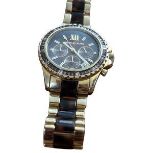 MICHAEL KORS Pre-loved Tortoise Glitz and Glamour Chronograph Watch